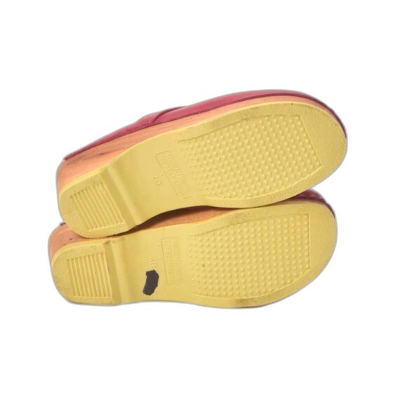 Trocentorp of Sweeden Devici Red Leather Clogs Size 40 - Picture 5 of 7